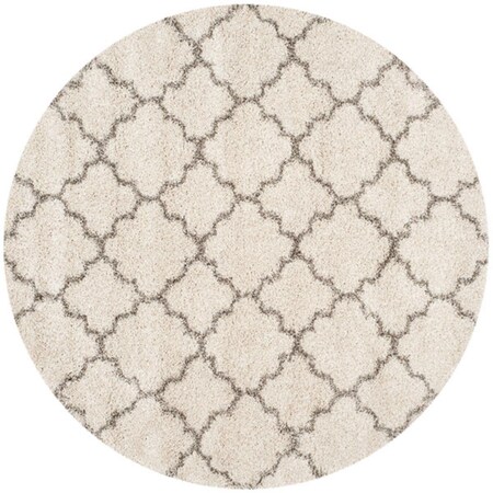 Safavieh 5 x 5 ft. SGH-Hudson Power Loomed Round Shag RugIvory & Grey SGH282A-5R